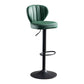 Adjustable Height Leather Indoor Bar Stool Footrest Low Back Counter Stool with Cushion Turquoise 1 Piece Clearhalo 'Bar Furniture' 'Bar Stools' 'bar_stools' 'furn' 'furn_bar_stools' 'furniture_bar_stools' 'Kitchen & Dining Furniture' 'kitchen&dining_furn' 'kitchen' 'kitchen_furn' Furniture' 4198974