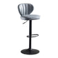Adjustable Height Leather Indoor Bar Stool Footrest Low Back Counter Stool with Cushion Smoke Gray 1 Piece Clearhalo 'Bar Furniture' 'Bar Stools' 'bar_stools' 'furn' 'furn_bar_stools' 'furniture_bar_stools' 'Kitchen & Dining Furniture' 'kitchen&dining_furn' 'kitchen' 'kitchen_furn' Furniture' 4198979