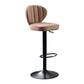 Adjustable Height Leather Indoor Bar Stool Footrest Low Back Counter Stool with Cushion Khaki 1 Piece Clearhalo 'Bar Furniture' 'Bar Stools' 'bar_stools' 'furn' 'furn_bar_stools' 'furniture_bar_stools' 'Kitchen & Dining Furniture' 'kitchen&dining_furn' 'kitchen' 'kitchen_furn' Furniture' 4198981