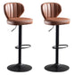 Adjustable Height Leather Indoor Bar Stool Footrest Low Back Counter Stool with Cushion Light Brown 2 Piece Set Clearhalo 'Bar Furniture' 'Bar Stools' 'bar_stools' 'furn' 'furn_bar_stools' 'furniture_bar_stools' 'Kitchen & Dining Furniture' 'kitchen&dining_furn' 'kitchen' 'kitchen_furn' Furniture' 4198985