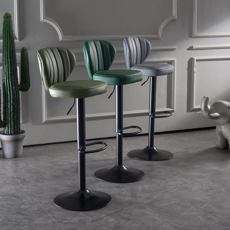 Adjustable Height Leather Indoor Bar Stool Footrest Low Back Counter Stool with Cushion Clearhalo 'Bar Furniture' 'Bar Stools' 'bar_stools' 'furn' 'furn_bar_stools' 'furniture_bar_stools' 'Kitchen & Dining Furniture' 'kitchen&dining_furn' 'kitchen' 'kitchen_furn' Furniture' 4198987