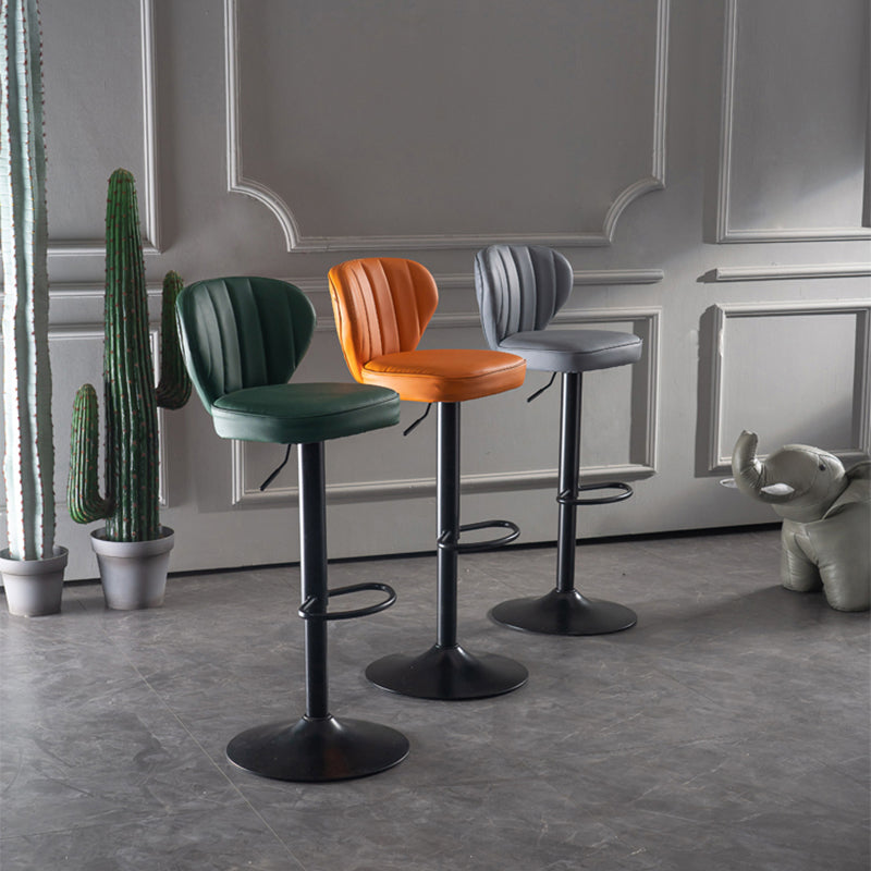 Adjustable Height Leather Indoor Bar Stool Footrest Low Back Counter Stool with Cushion Clearhalo 'Bar Furniture' 'Bar Stools' 'bar_stools' 'furn' 'furn_bar_stools' 'furniture_bar_stools' 'Kitchen & Dining Furniture' 'kitchen&dining_furn' 'kitchen' 'kitchen_furn' Furniture' 4198988