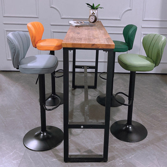 Adjustable Height Leather Indoor Bar Stool Footrest Low Back Counter Stool with Cushion Clearhalo 'Bar Furniture' 'Bar Stools' 'bar_stools' 'furn' 'furn_bar_stools' 'furniture_bar_stools' 'Kitchen & Dining Furniture' 'kitchen&dining_furn' 'kitchen' 'kitchen_furn' Furniture' 4198990