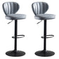 Adjustable Height Leather Indoor Bar Stool Footrest Low Back Counter Stool with Cushion Smoke Gray 2 Piece Set Clearhalo 'Bar Furniture' 'Bar Stools' 'bar_stools' 'furn' 'furn_bar_stools' 'furniture_bar_stools' 'Kitchen & Dining Furniture' 'kitchen&dining_furn' 'kitchen' 'kitchen_furn' Furniture' 4198992