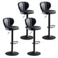 Adjustable Height Leather Indoor Bar Stool Footrest Low Back Counter Stool with Cushion Black 4 Piece Set Clearhalo 'Bar Furniture' 'Bar Stools' 'bar_stools' 'furn' 'furn_bar_stools' 'furniture_bar_stools' 'Kitchen & Dining Furniture' 'kitchen&dining_furn' 'kitchen' 'kitchen_furn' Furniture' 4198994