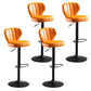 Adjustable Height Leather Indoor Bar Stool Footrest Low Back Counter Stool with Cushion Orange 4 Piece Set Clearhalo 'Bar Furniture' 'Bar Stools' 'bar_stools' 'furn' 'furn_bar_stools' 'furniture_bar_stools' 'Kitchen & Dining Furniture' 'kitchen&dining_furn' 'kitchen' 'kitchen_furn' Furniture' 4198996