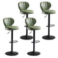 Adjustable Height Leather Indoor Bar Stool Footrest Low Back Counter Stool with Cushion Army Green 4 Piece Set Clearhalo 'Bar Furniture' 'Bar Stools' 'bar_stools' 'furn' 'furn_bar_stools' 'furniture_bar_stools' 'Kitchen & Dining Furniture' 'kitchen&dining_furn' 'kitchen' 'kitchen_furn' Furniture' 4198998