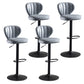 Adjustable Height Leather Indoor Bar Stool Footrest Low Back Counter Stool with Cushion Smoke Gray 4 Piece Set Clearhalo 'Bar Furniture' 'Bar Stools' 'bar_stools' 'furn' 'furn_bar_stools' 'furniture_bar_stools' 'Kitchen & Dining Furniture' 'kitchen&dining_furn' 'kitchen' 'kitchen_furn' Furniture' 4198999