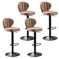 Adjustable Height Leather Indoor Bar Stool Footrest Low Back Counter Stool with Cushion Khaki 4 Piece Set Clearhalo 'Bar Furniture' 'Bar Stools' 'bar_stools' 'furn' 'furn_bar_stools' 'furniture_bar_stools' 'Kitchen & Dining Furniture' 'kitchen&dining_furn' 'kitchen' 'kitchen_furn' Furniture' 4199000