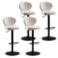 Adjustable Height Leather Indoor Bar Stool Footrest Low Back Counter Stool with Cushion White 4 Piece Set Clearhalo 'Bar Furniture' 'Bar Stools' 'bar_stools' 'furn' 'furn_bar_stools' 'furniture_bar_stools' 'Kitchen & Dining Furniture' 'kitchen&dining_furn' 'kitchen' 'kitchen_furn' Furniture' 4199003