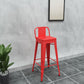 Modern Squared Counter Stools Armless Iron Indoor Bar Stool with Footrest Red 1 Piece Clearhalo 'Bar Furniture' 'Bar Stools' 'bar_stools' 'furn' 'furn_bar_stools' 'furniture_bar_stools' 'Kitchen & Dining Furniture' 'kitchen&dining_furn' 'kitchen' 'kitchen_furn' Furniture' 4199049