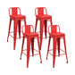 Modern Squared Counter Stools Armless Iron Indoor Bar Stool with Footrest Red 4 Piece Set Clearhalo 'Bar Furniture' 'Bar Stools' 'bar_stools' 'furn' 'furn_bar_stools' 'furniture_bar_stools' 'Kitchen & Dining Furniture' 'kitchen&dining_furn' 'kitchen' 'kitchen_furn' Furniture' 4199053