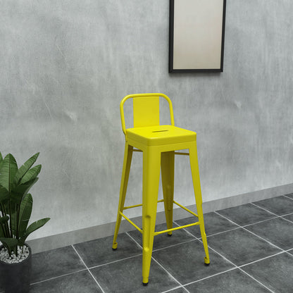 Modern Squared Counter Stools Armless Iron Indoor Bar Stool with Footrest Yellow 1 Piece Clearhalo 'Bar Furniture' 'Bar Stools' 'bar_stools' 'furn' 'furn_bar_stools' 'furniture_bar_stools' 'Kitchen & Dining Furniture' 'kitchen&dining_furn' 'kitchen' 'kitchen_furn' Furniture' 4199055