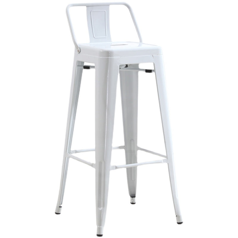 Modern Squared Counter Stools Armless Iron Indoor Bar Stool with Footrest Clearhalo 'Bar Furniture' 'Bar Stools' 'bar_stools' 'furn' 'furn_bar_stools' 'furniture_bar_stools' 'Kitchen & Dining Furniture' 'kitchen&dining_furn' 'kitchen' 'kitchen_furn' Furniture' 4199057