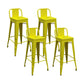 Modern Squared Counter Stools Armless Iron Indoor Bar Stool with Footrest Yellow 4 Piece Set Clearhalo 'Bar Furniture' 'Bar Stools' 'bar_stools' 'furn' 'furn_bar_stools' 'furniture_bar_stools' 'Kitchen & Dining Furniture' 'kitchen&dining_furn' 'kitchen' 'kitchen_furn' Furniture' 4199059