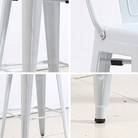 Modern Squared Counter Stools Armless Iron Indoor Bar Stool with Footrest Clearhalo 'Bar Furniture' 'Bar Stools' 'bar_stools' 'furn' 'furn_bar_stools' 'furniture_bar_stools' 'Kitchen & Dining Furniture' 'kitchen&dining_furn' 'kitchen' 'kitchen_furn' Furniture' 4199060