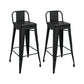 Modern Squared Counter Stools Armless Iron Indoor Bar Stool with Footrest Black 2 Piece Set Clearhalo 'Bar Furniture' 'Bar Stools' 'bar_stools' 'furn' 'furn_bar_stools' 'furniture_bar_stools' 'Kitchen & Dining Furniture' 'kitchen&dining_furn' 'kitchen' 'kitchen_furn' Furniture' 4199062