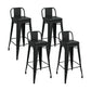 Modern Squared Counter Stools Armless Iron Indoor Bar Stool with Footrest Black 4 Piece Set Clearhalo 'Bar Furniture' 'Bar Stools' 'bar_stools' 'furn' 'furn_bar_stools' 'furniture_bar_stools' 'Kitchen & Dining Furniture' 'kitchen&dining_furn' 'kitchen' 'kitchen_furn' Furniture' 4199063