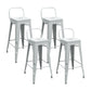 Modern Squared Counter Stools Armless Iron Indoor Bar Stool with Footrest White 4 Piece Set Clearhalo 'Bar Furniture' 'Bar Stools' 'bar_stools' 'furn' 'furn_bar_stools' 'furniture_bar_stools' 'Kitchen & Dining Furniture' 'kitchen&dining_furn' 'kitchen' 'kitchen_furn' Furniture' 4199066