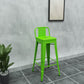 Modern Squared Counter Stools Armless Iron Indoor Bar Stool with Footrest Green 1 Piece Clearhalo 'Bar Furniture' 'Bar Stools' 'bar_stools' 'furn' 'furn_bar_stools' 'furniture_bar_stools' 'Kitchen & Dining Furniture' 'kitchen&dining_furn' 'kitchen' 'kitchen_furn' Furniture' 4199067