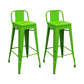 Modern Squared Counter Stools Armless Iron Indoor Bar Stool with Footrest Green 2 Piece Set Clearhalo 'Bar Furniture' 'Bar Stools' 'bar_stools' 'furn' 'furn_bar_stools' 'furniture_bar_stools' 'Kitchen & Dining Furniture' 'kitchen&dining_furn' 'kitchen' 'kitchen_furn' Furniture' 4199068
