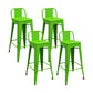 Modern Squared Counter Stools Armless Iron Indoor Bar Stool with Footrest Green 4 Piece Set Clearhalo 'Bar Furniture' 'Bar Stools' 'bar_stools' 'furn' 'furn_bar_stools' 'furniture_bar_stools' 'Kitchen & Dining Furniture' 'kitchen&dining_furn' 'kitchen' 'kitchen_furn' Furniture' 4199069