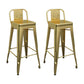 Modern Squared Counter Stools Armless Iron Indoor Bar Stool with Footrest Gold 2 Piece Set Clearhalo 'Bar Furniture' 'Bar Stools' 'bar_stools' 'furn' 'furn_bar_stools' 'furniture_bar_stools' 'Kitchen & Dining Furniture' 'kitchen&dining_furn' 'kitchen' 'kitchen_furn' Furniture' 4199074