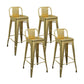 Modern Squared Counter Stools Armless Iron Indoor Bar Stool with Footrest Gold 4 Piece Set Clearhalo 'Bar Furniture' 'Bar Stools' 'bar_stools' 'furn' 'furn_bar_stools' 'furniture_bar_stools' 'Kitchen & Dining Furniture' 'kitchen&dining_furn' 'kitchen' 'kitchen_furn' Furniture' 4199075
