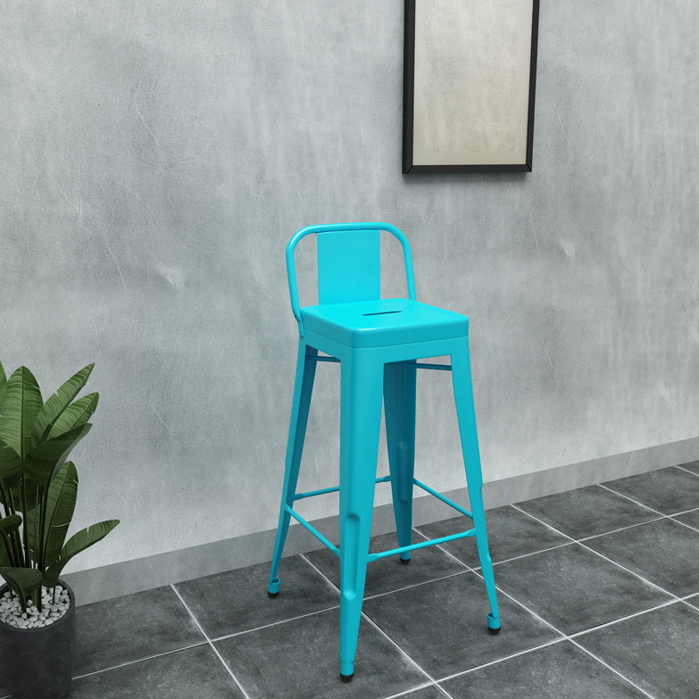 Modern Squared Counter Stools Armless Iron Indoor Bar Stool with Footrest Blue 1 Piece Clearhalo 'Bar Furniture' 'Bar Stools' 'bar_stools' 'furn' 'furn_bar_stools' 'furniture_bar_stools' 'Kitchen & Dining Furniture' 'kitchen&dining_furn' 'kitchen' 'kitchen_furn' Furniture' 4199076