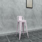 Modern Squared Counter Stools Armless Iron Indoor Bar Stool with Footrest Light Pink 1 Piece Clearhalo 'Bar Furniture' 'Bar Stools' 'bar_stools' 'furn' 'furn_bar_stools' 'furniture_bar_stools' 'Kitchen & Dining Furniture' 'kitchen&dining_furn' 'kitchen' 'kitchen_furn' Furniture' 4199079
