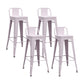 Modern Squared Counter Stools Armless Iron Indoor Bar Stool with Footrest Light Pink 4 Piece Set Clearhalo 'Bar Furniture' 'Bar Stools' 'bar_stools' 'furn' 'furn_bar_stools' 'furniture_bar_stools' 'Kitchen & Dining Furniture' 'kitchen&dining_furn' 'kitchen' 'kitchen_furn' Furniture' 4199081