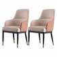 Minimalist Solid Back Arm Side Chairs Upholstered Leather Dining Chair Beige 2 Piece Set Clearhalo ' kitchen&dining_furn' 'Dining Chairs' 'Dining Tables & Seating' 'dining_chair' 'furn' 'furn_dining_chair' 'Furniture' 'furniture_dining_chair' 'Kitchen & Dining Furniture' 'kitchen' 4205675
