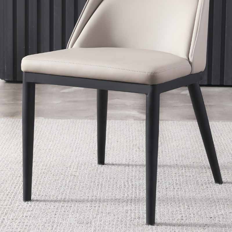 Modern Solid Back Armless Chair Leather Dining Side Chairs for Home Use Clearhalo ' kitchen&dining_furn' 'Dining Chairs' 'Dining Tables & Seating' 'dining_chair' 'furn' 'furn_dining_chair' 'Furniture' 'furniture_dining_chair' 'Kitchen & Dining Furniture' 'kitchen' 4205690