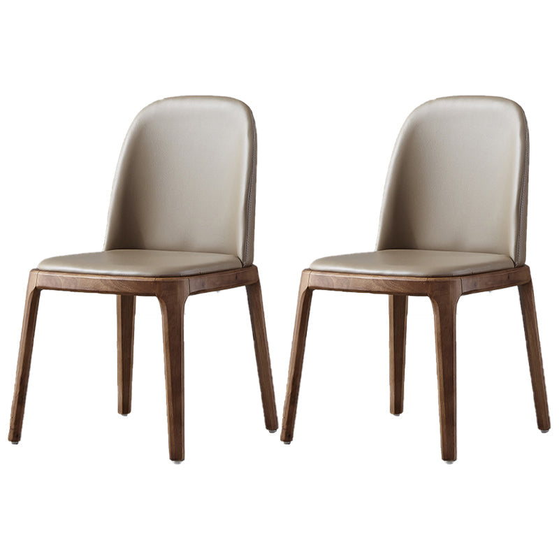 Modern Style wood Dining Chairs Solid Back Armless Chair for Kitchen Khaki 2 Piece Set Clearhalo ' kitchen&dining_furn' 'Dining Chairs' 'Dining Tables & Seating' 'dining_chair' 'furn' 'furn_dining_chair' 'Furniture' 'furniture_dining_chair' 'Kitchen & Dining Furniture' 'kitchen' 4205697