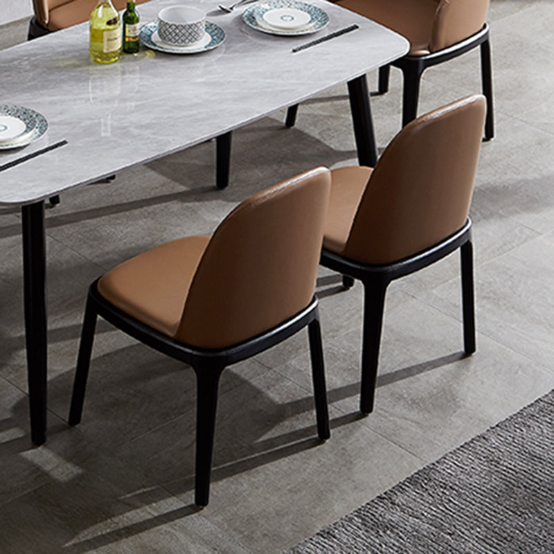 Modern Style wood Dining Chairs Solid Back Armless Chair for Kitchen Clearhalo ' kitchen&dining_furn' 'Dining Chairs' 'Dining Tables & Seating' 'dining_chair' 'furn' 'furn_dining_chair' 'Furniture' 'furniture_dining_chair' 'Kitchen & Dining Furniture' 'kitchen' 4205701