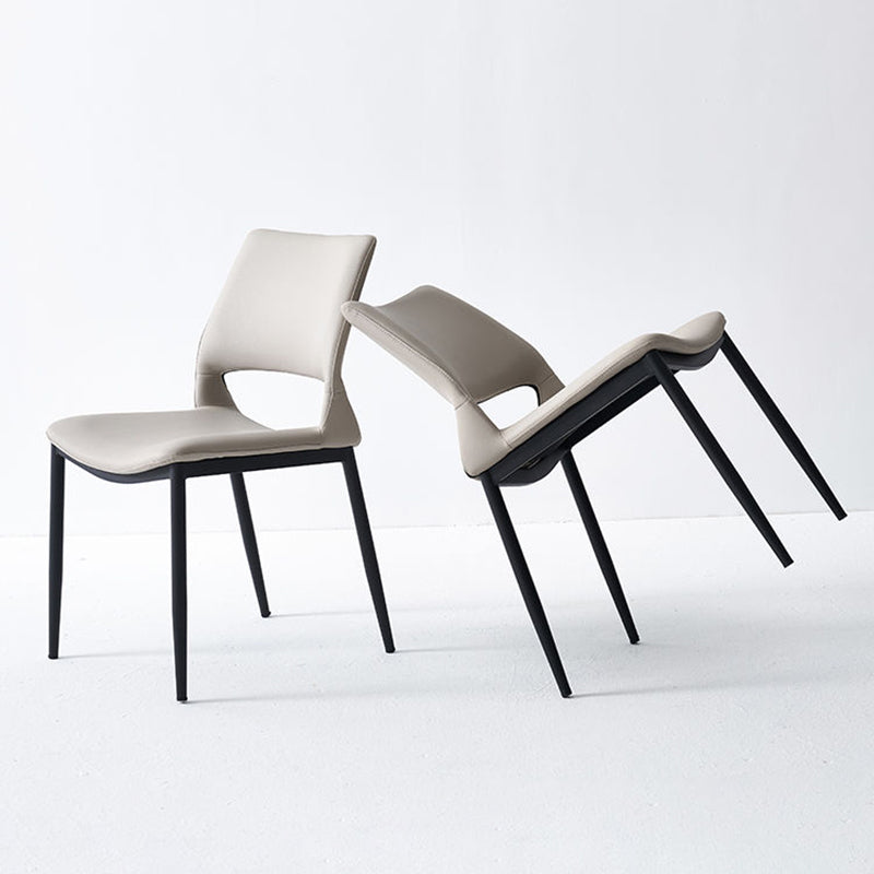 Minimalist Open Back Dining Side Chairs Leather Dining Side Chair for Home Clearhalo ' kitchen&dining_furn' 'Dining Chairs' 'Dining Tables & Seating' 'dining_chair' 'furn' 'furn_dining_chair' 'Furniture' 'furniture_dining_chair' 'Kitchen & Dining Furniture' 'kitchen' 4205711