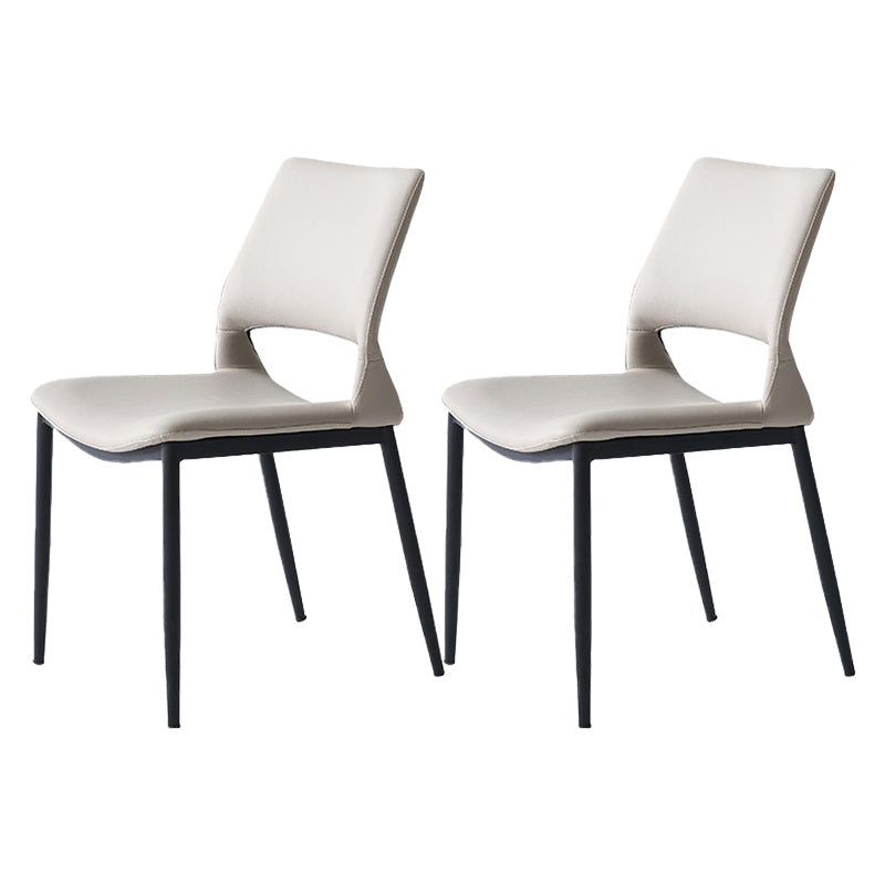 Minimalist Open Back Dining Side Chairs Leather Dining Side Chair for Home Light Gray 2 Piece Set Clearhalo ' kitchen&dining_furn' 'Dining Chairs' 'Dining Tables & Seating' 'dining_chair' 'furn' 'furn_dining_chair' 'Furniture' 'furniture_dining_chair' 'Kitchen & Dining Furniture' 'kitchen' 4205712
