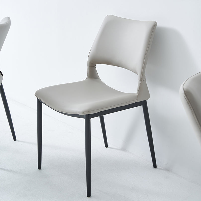 Minimalist Open Back Dining Side Chairs Leather Dining Side Chair for Home Clearhalo ' kitchen&dining_furn' 'Dining Chairs' 'Dining Tables & Seating' 'dining_chair' 'furn' 'furn_dining_chair' 'Furniture' 'furniture_dining_chair' 'Kitchen & Dining Furniture' 'kitchen' 4205716