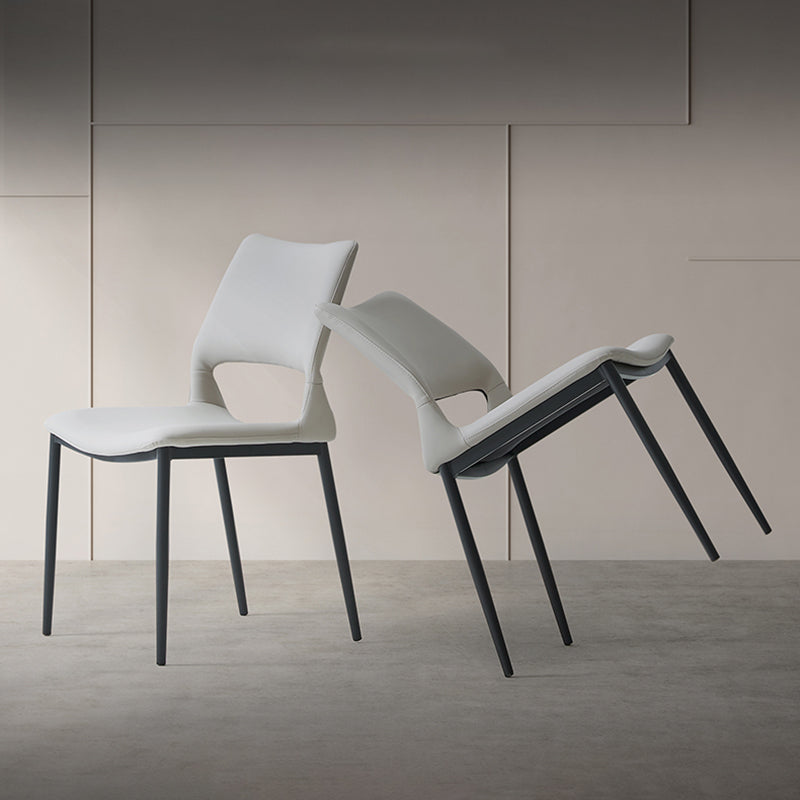 Minimalist Open Back Dining Side Chairs Leather Dining Side Chair for Home Clearhalo ' kitchen&dining_furn' 'Dining Chairs' 'Dining Tables & Seating' 'dining_chair' 'furn' 'furn_dining_chair' 'Furniture' 'furniture_dining_chair' 'Kitchen & Dining Furniture' 'kitchen' 4205723
