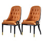 Minimalist Design Leather Dining Side Chair Solid Back Arm Chairs for Kitchen Orange 2 Piece Set Clearhalo ' kitchen&dining_furn' 'Dining Chairs' 'Dining Tables & Seating' 'dining_chair' 'furn' 'furn_dining_chair' 'Furniture' 'furniture_dining_chair' 'Kitchen & Dining Furniture' 'kitchen' 4205727