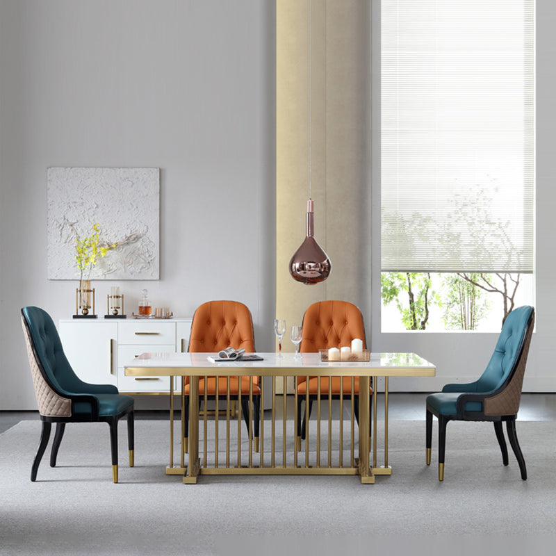 Minimalist Design Leather Dining Side Chair Solid Back Arm Chairs for Kitchen Clearhalo ' kitchen&dining_furn' 'Dining Chairs' 'Dining Tables & Seating' 'dining_chair' 'furn' 'furn_dining_chair' 'Furniture' 'furniture_dining_chair' 'Kitchen & Dining Furniture' 'kitchen' 4205730