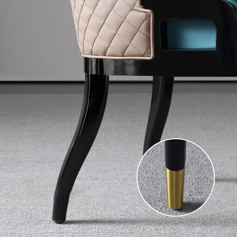 Minimalist Design Leather Dining Side Chair Solid Back Arm Chairs for Kitchen Clearhalo ' kitchen&dining_furn' 'Dining Chairs' 'Dining Tables & Seating' 'dining_chair' 'furn' 'furn_dining_chair' 'Furniture' 'furniture_dining_chair' 'Kitchen & Dining Furniture' 'kitchen' 4205735