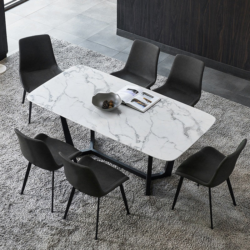 Contemporary Design Leather Dining Chairs Solid Back Armless Side Chairs Clearhalo ' kitchen&dining_furn' 'Dining Chairs' 'Dining Tables & Seating' 'dining_chair' 'furn' 'furn_dining_chair' 'Furniture' 'furniture_dining_chair' 'Kitchen & Dining Furniture' 'kitchen' 4205740