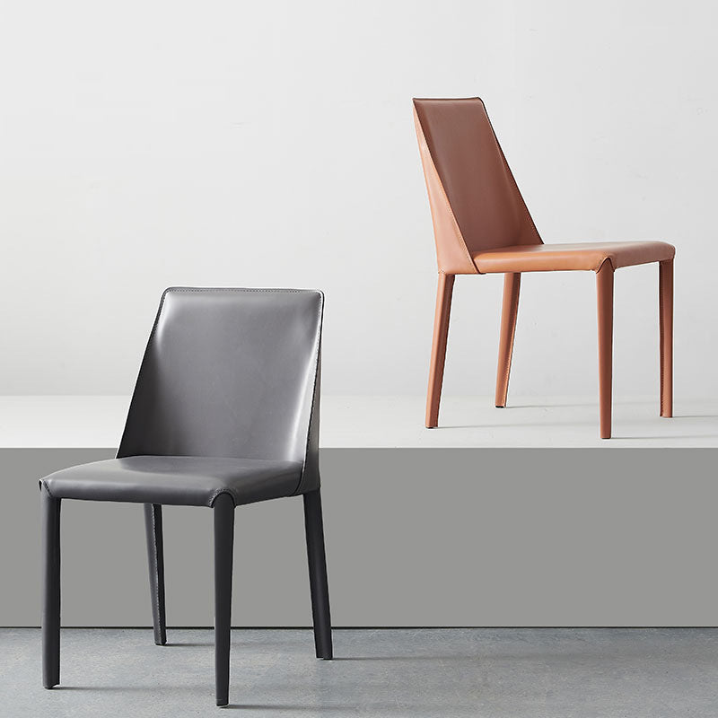 Minimalist Style Leather Dining Chairs Solid Back Armless Chairs for Home Clearhalo ' kitchen&dining_furn' 'Dining Chairs' 'Dining Tables & Seating' 'dining_chair' 'furn' 'furn_dining_chair' 'Furniture' 'furniture_dining_chair' 'Kitchen & Dining Furniture' 'kitchen' 4205755