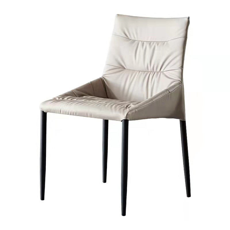 Minimalist Style Leather Dining Chairs Solid Back Arm Side Chairs for Kitchen (Set of 4) Clearhalo ' kitchen&dining_furn' 'Dining Chairs' 'Dining Tables & Seating' 'dining_chair' 'furn' 'furn_dining_chair' 'Furniture' 'furniture_dining_chair' 'Kitchen & Dining Furniture' 'kitchen' 4205771