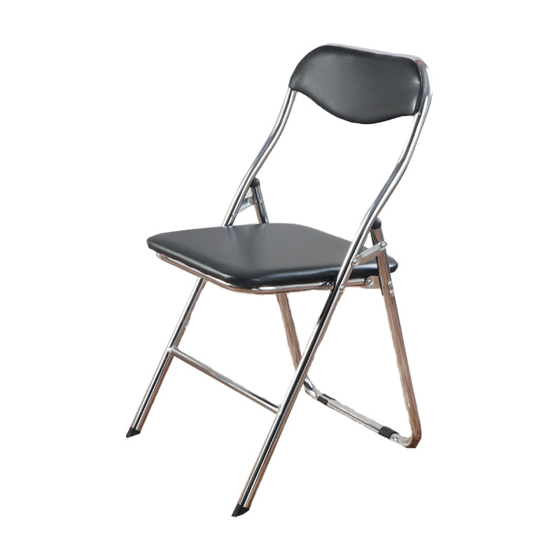 Home Metal Contemporary Side Chair Folding Open Back Dining Side Chair Black 1 Piece Clearhalo ' kitchen&dining_furn' 'Dining Chairs' 'Dining Tables & Seating' 'dining_chair' 'furn' 'furn_dining_chair' 'Furniture' 'furniture_dining_chair' 'Kitchen & Dining Furniture' 'kitchen' 4205778