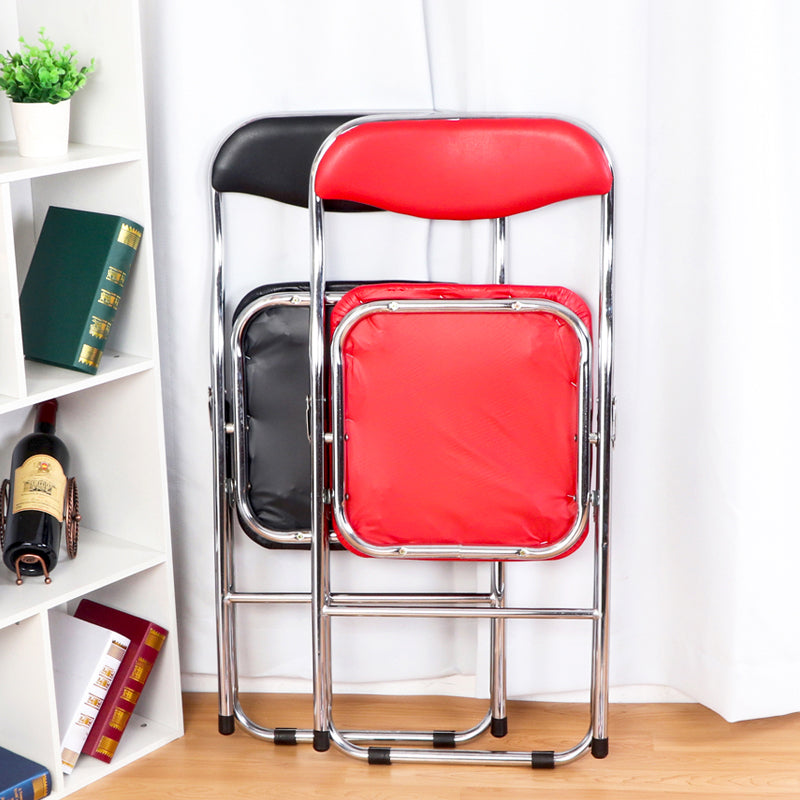 Home Metal Contemporary Side Chair Folding Open Back Dining Side Chair Clearhalo ' kitchen&dining_furn' 'Dining Chairs' 'Dining Tables & Seating' 'dining_chair' 'furn' 'furn_dining_chair' 'Furniture' 'furniture_dining_chair' 'Kitchen & Dining Furniture' 'kitchen' 4205780