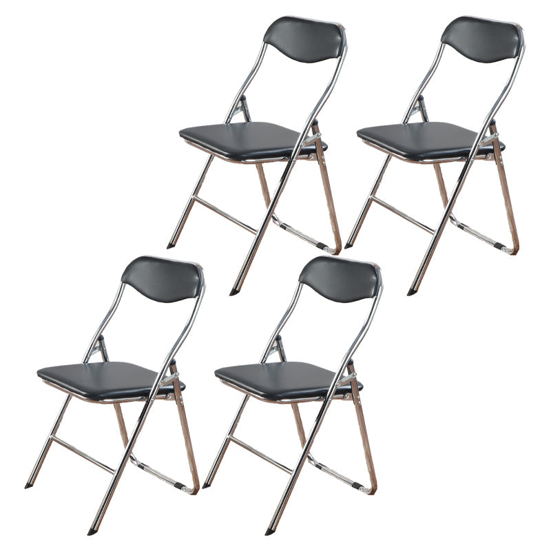 Home Metal Contemporary Side Chair Folding Open Back Dining Side Chair Black 4 Piece Set Clearhalo ' kitchen&dining_furn' 'Dining Chairs' 'Dining Tables & Seating' 'dining_chair' 'furn' 'furn_dining_chair' 'Furniture' 'furniture_dining_chair' 'Kitchen & Dining Furniture' 'kitchen' 4205782
