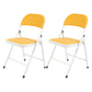 Modern Indoor-Outdoor Metal Chair Folding Armless Open Back Dining Side Chair Yellow 2 Piece Set Clearhalo ' kitchen&dining_furn' 'Dining Chairs' 'Dining Tables & Seating' 'dining_chair' 'furn' 'furn_dining_chair' 'Furniture' 'furniture_dining_chair' 'Kitchen & Dining Furniture' 'kitchen' 4205801