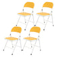 Modern Indoor-Outdoor Metal Chair Folding Armless Open Back Dining Side Chair Yellow 4 Piece Set Clearhalo ' kitchen&dining_furn' 'Dining Chairs' 'Dining Tables & Seating' 'dining_chair' 'furn' 'furn_dining_chair' 'Furniture' 'furniture_dining_chair' 'Kitchen & Dining Furniture' 'kitchen' 4205803